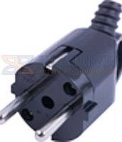 Вилка побутова e.plug.angle.006.16,з з/к, 16А, кутова, чорна, з ручкою, E.NEXT (s9100047)