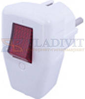 Вилка побутова e.plug.angle.009.16,з з/к, 16А, кутова, біла, з вимикачем, E.NEXT (s9100048)