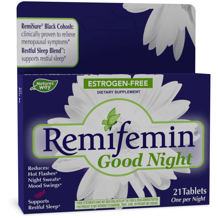 Nature's Way Remifemin Good Night під час менопаузи з екстрактом Black Cohosh + валеріана, меліса, хміль, 21 таб