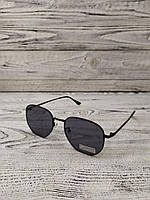 Солнцезащитные очки чёрные, унисекс в металлической оправе