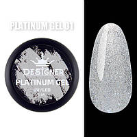 Гель фарба глітерна для манікюру дизайну нігтів Platinum ТМ Designer 5 ml 01
