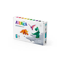 Набір самозатвердженого пластиліну ЛІПАКА — ДІНОЗАВРИ: ПТЕРОДАКТІЛЬ, ТРІЦЕРАПС, МІРАННОЗАВР