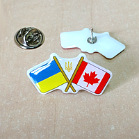 Значок "Прапор України та прапор Канади"