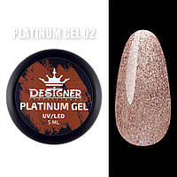 Гель фарба глітерна для манікюру дизайну нігтів Platinum ТМ Designer 5 ml 02