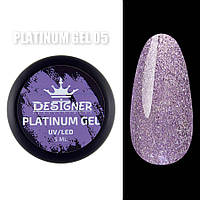 Гель краска глитерная для маникюра дизайна ногтей Platinum ТМ Designer 5 ml 05