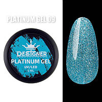 Гель фарба глітерна для манікюру дизайну нігтів Platinum ТМ Designer 5 ml 09