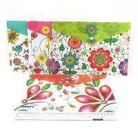 Папка-конверт с кнопкой "Цветы" 18S, 33,5*23см, mix, 12шт. в упаковке (4179IMG)