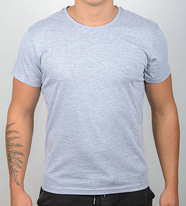 Футболка МЕЛАНЖ Однотонна 1300м (Уп.4шт M-XXL), Св.Сірий меланж