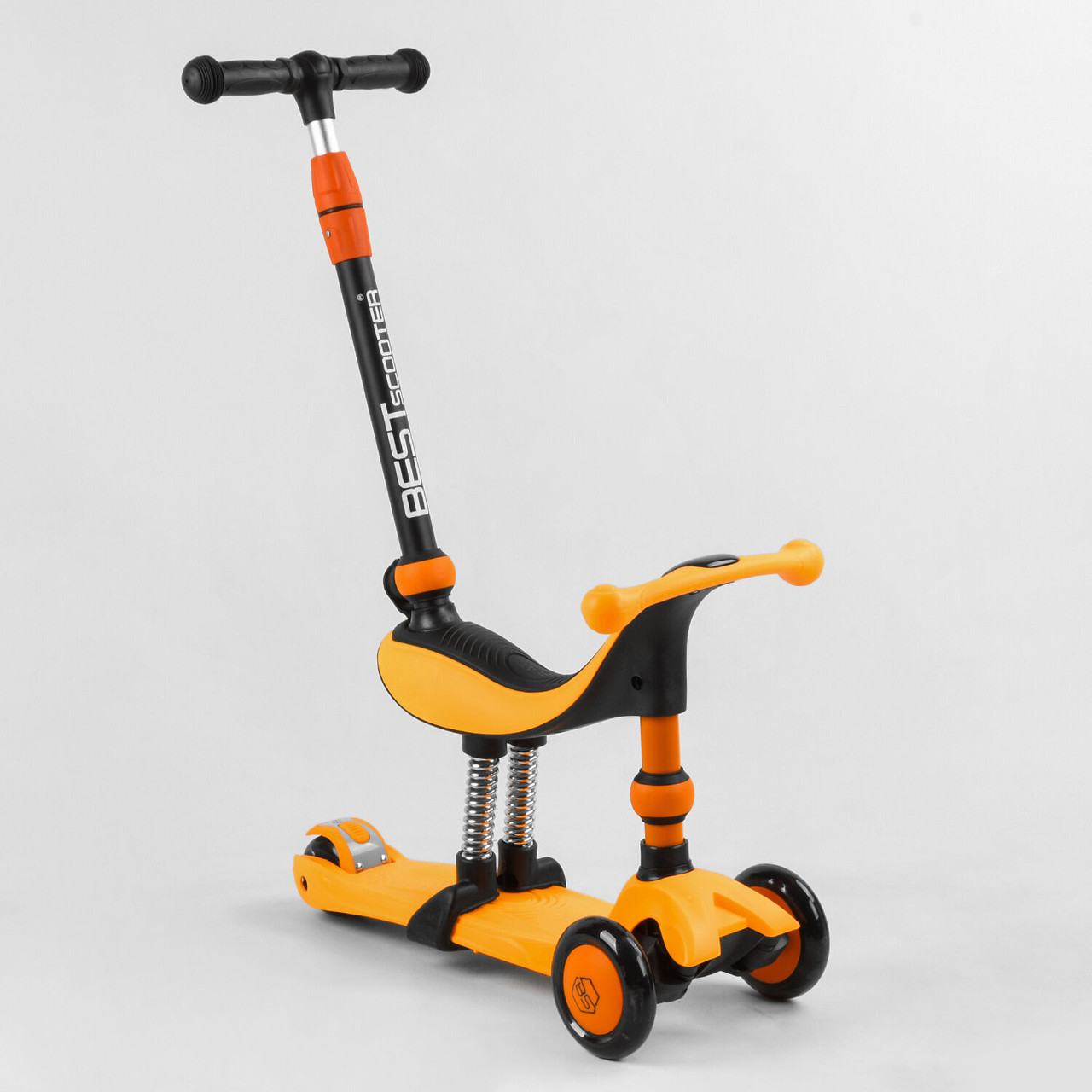 Триколісний Самокат велобіг 3в1 BS-50584 Best Scooter (3 колеса PU зі світлом, батьківська ручка), фото 1