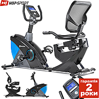 Горизонтальный велотренажер Hop-Sport HS-070L Helix Blue iConsole+ до 150 кг. Гарантия 24 мес.