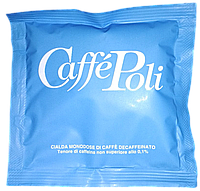 Кава в монодозах чалдах Caffe Poli Decaffeinato 100 шт Каффе Полі 100% Арабіка Без кофеїну ESE 44 мм