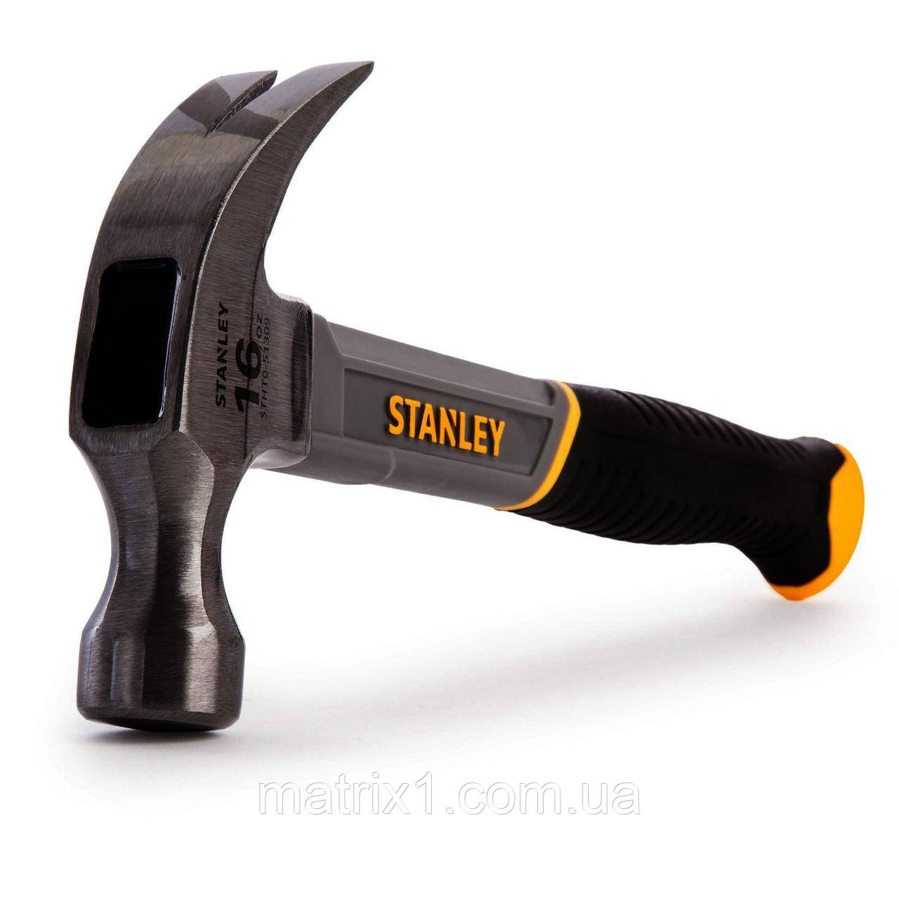 Столярний молоток STANLEY "Fibergass" : M= 450 г, зі скловолоконною ручкою