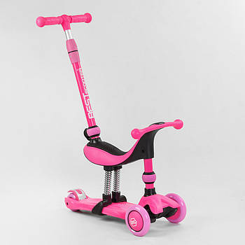 Триколісний Самокат велобіг 3в1 BS-23180 Best Scooter (3 колеса PU зі світлом, батьківська ручка)