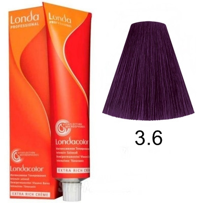 Фарба для волосся без аміаку Londacolor DEMI Permanent 60мл. 3/6 темний шатен фіолетовий