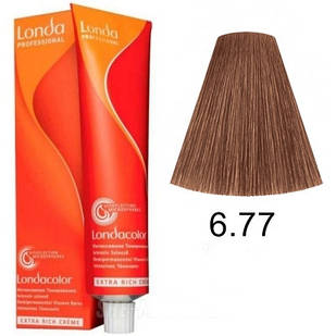 Фарба для волосся без аміаку Londacolor DEMI Permanent 60мл. 6/77 темний блонд інтенсивно-коричневий