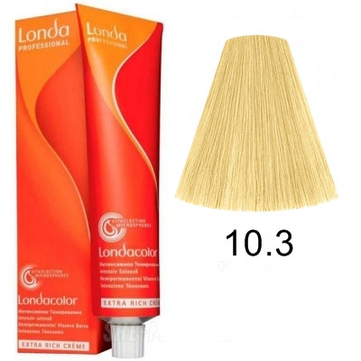 Фарба для волосся без аміаку Londacolor DEMI Permanent 60мл. 10/3 яскравий золотистий блонд