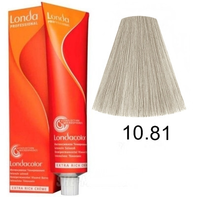 Фарба для волосся без аміаку Londacolor DEMI Permanent 60мл. 10/81 яскравий блонд перламутрово-попелястий