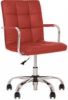 Компьютерное офисное кресло для персонала Ральф Ralph GTP CHR68 Eco-90 экокожа красный Новый Стиль
