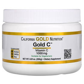 Вітамін С порошок (Gold C Powder) 1000 мг California Gold Nutrition 250 гр