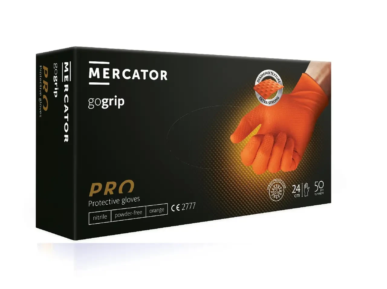 Рукавички нітрилові супер міцні GOGRIP XL (25 пар / уп) помаранчеві