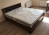 Двоспальне ліжко Вероніка Меблі-Сервіс 140х200 см дсп темне дуб-апріл+венге з ортопедичними ламелями, фото 4