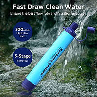 Туристичний фільтр для очищення грязної води Membrane Solutions Straw Water Filter