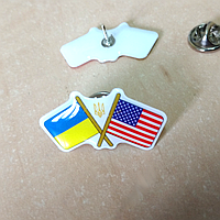 Значок "Прапор України та прапор США"