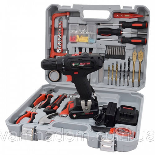 Шуруповерт акумуляторний Belmaster ДА-18Н із набором інструментів, фото 1