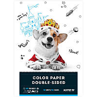 Бумага цветная двустор. (15 лист/15 цвет), А4 Kite Dogs
