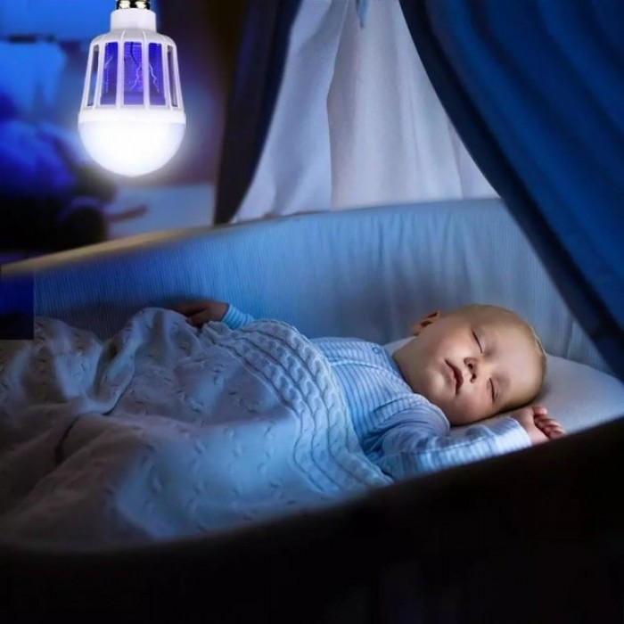 Светодиодная лампа от комаров лампочка ловушка комаров с электрошоком 220V светодиодная - фото 1 - id-p1644479804