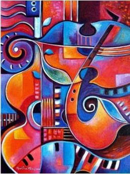 Алмазна мозаїка Музична абстракція на підрамнику
30x40 см (94890)