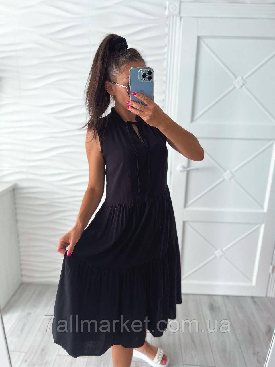 Платье женское лён штапель размер 42-52 (4цв) "ASSORTI" купить недорого от прямого поставщика - фото 2 - id-p1644494217