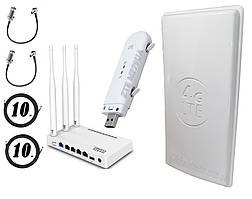 Повний комплект для 4G/LTE/3G з WiFi Роутер MF79UA (укр + ручка меню) + Netis MW5230 + Антена MIMO 2×24dbi (48 дб)