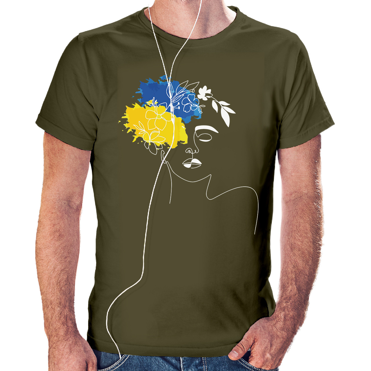 Футболка чоловіча Ім'я її - Україна Хакі (Army green)