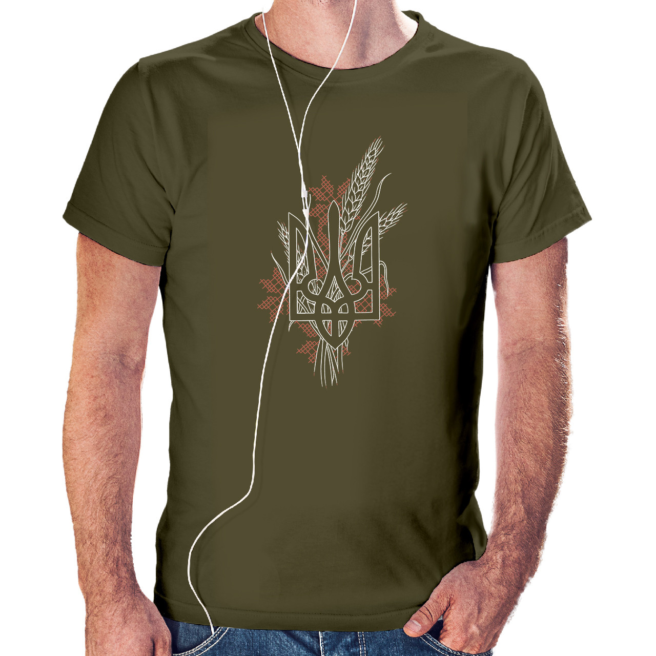 Футболка чоловіча Український Герб Хакі (Army green)