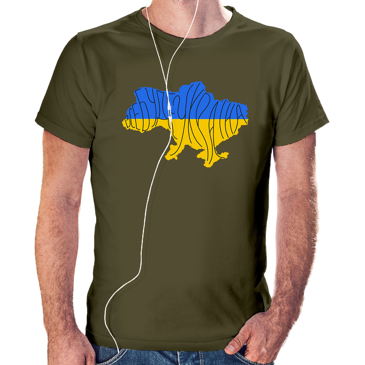 Футболка чоловіча Все буде Україна Хакі (Army green)
