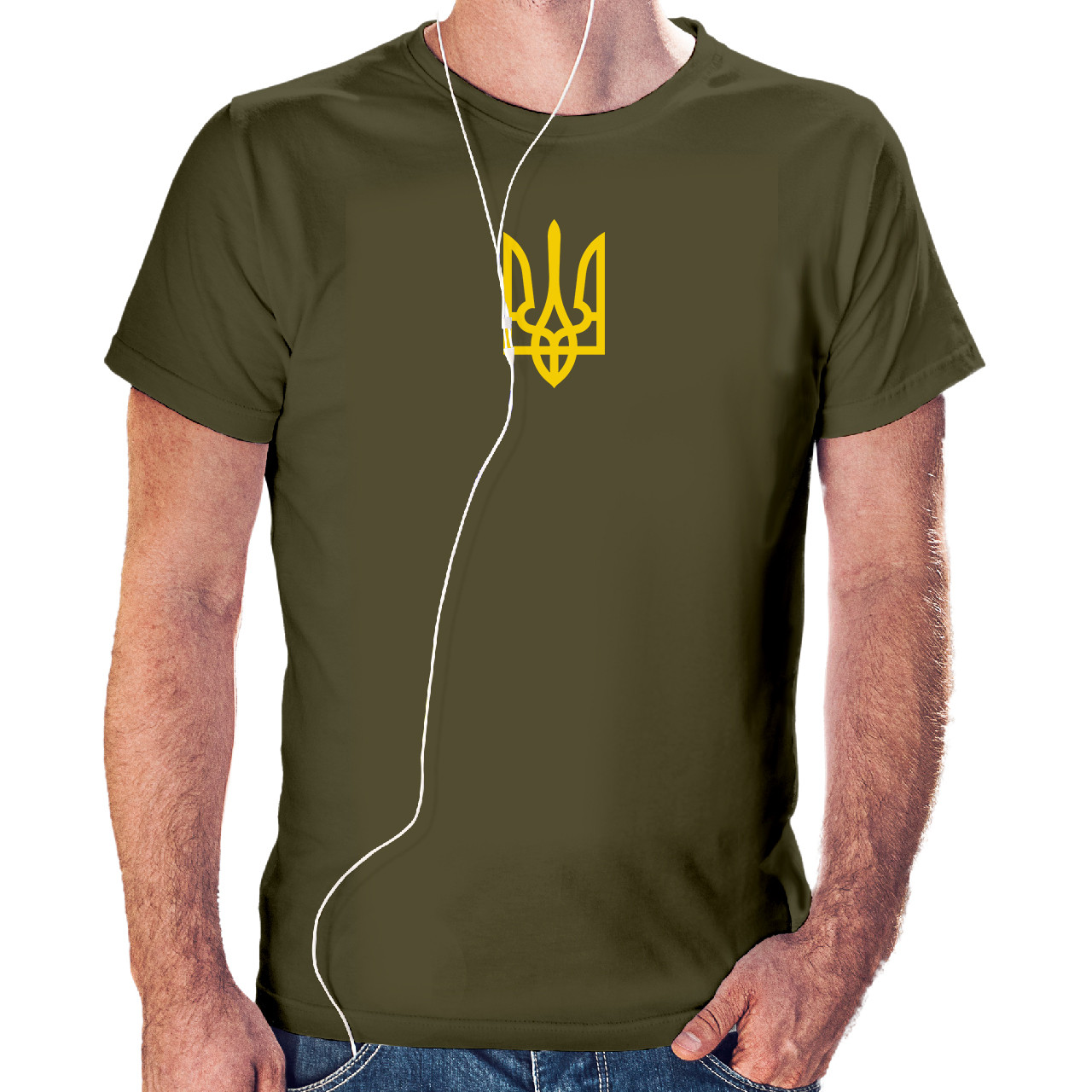 Футболка чоловіча Герб України Хакі (Army green)
