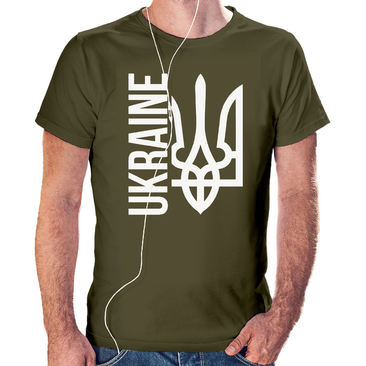Футболка чоловіча Україна Хакі (Army green)