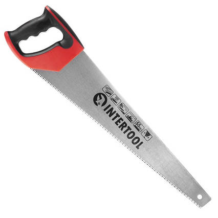 Ножівка для дерева 500 мм, з гартованим зубом, потрійне заточування INTERTOOL HT-3106