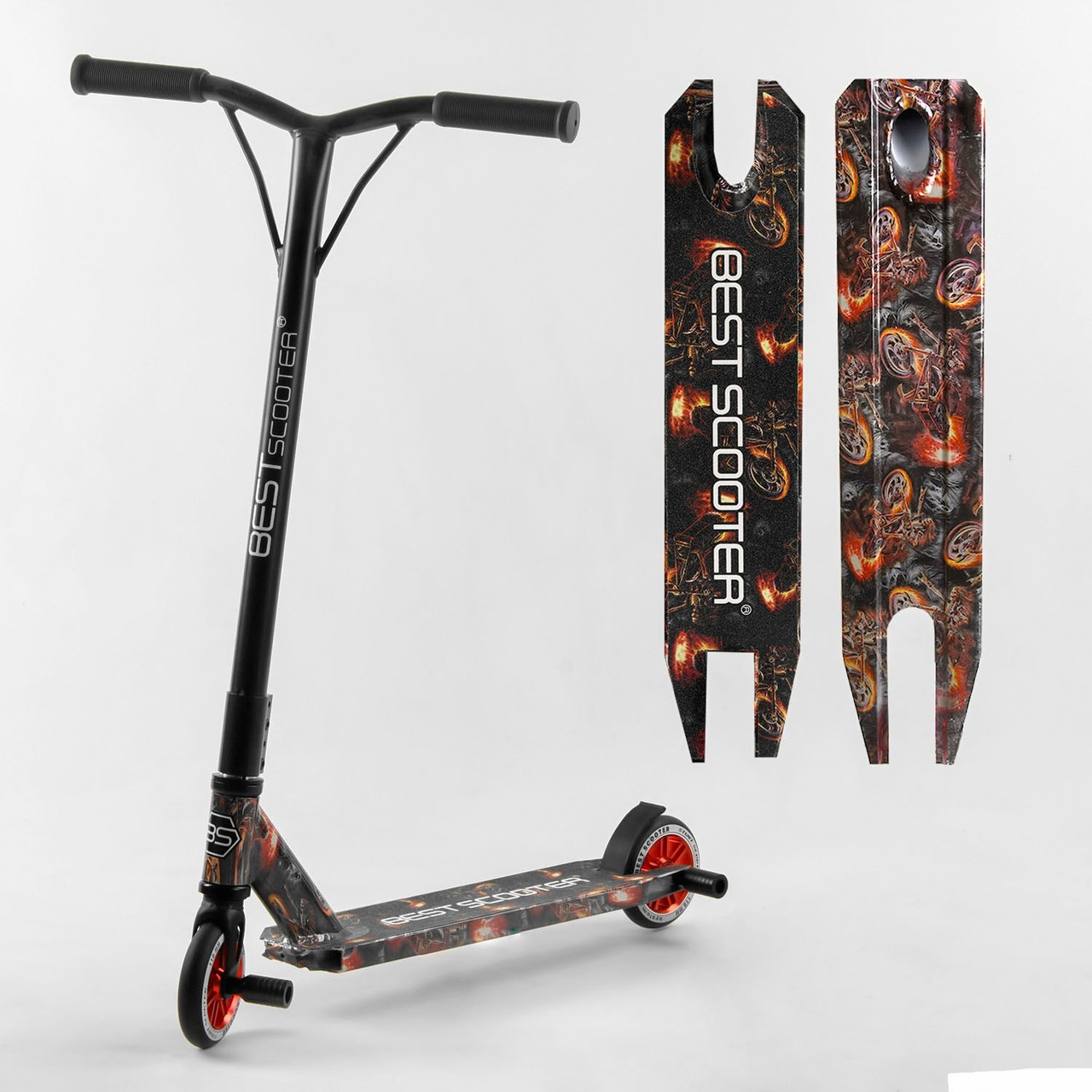 Самокат трюковий 48009 Best Scooter (1) HIC-система, ПЕГИ, алюм. диск і дека, колеса PU, d=110м, ширина руля