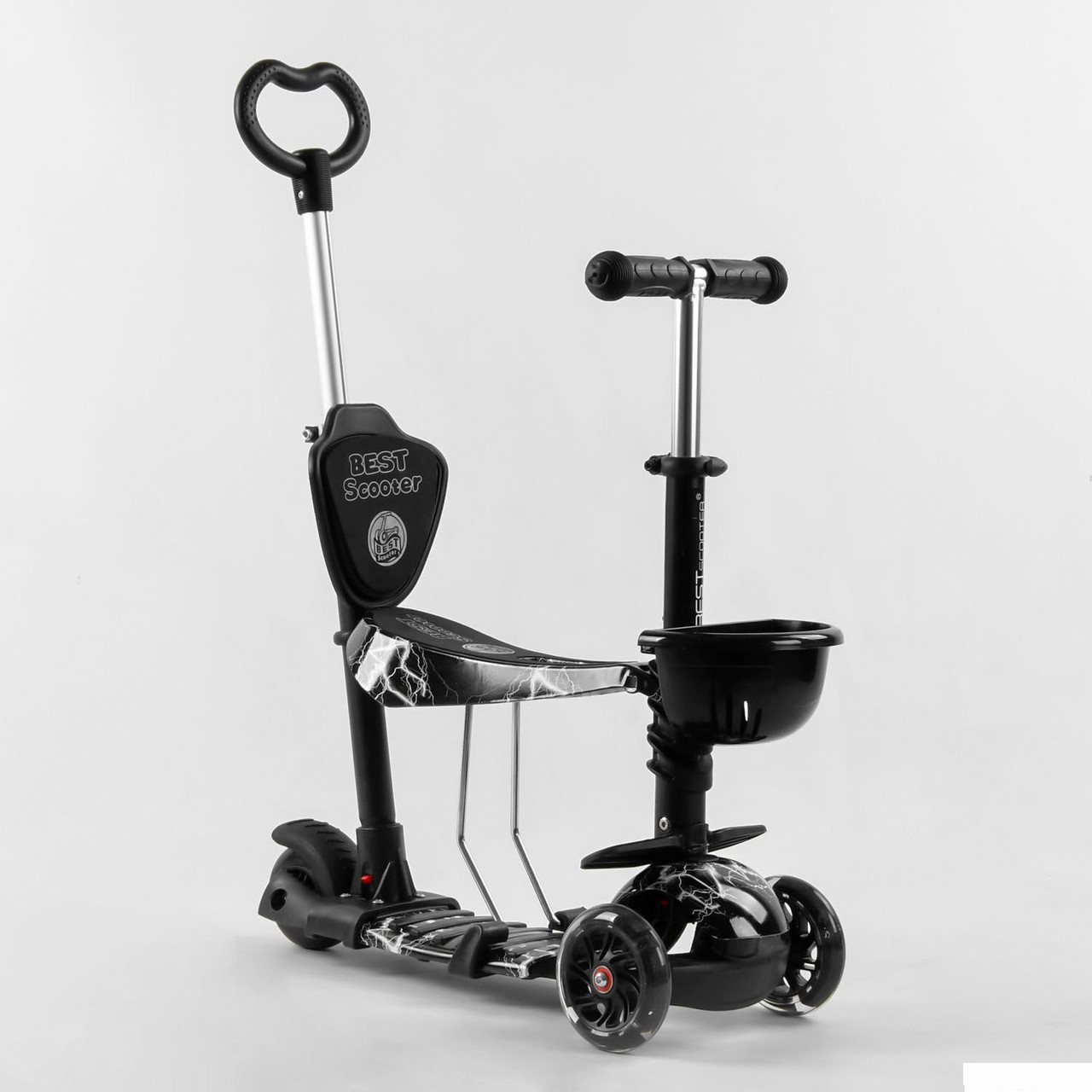 Самокат 5в1 41405 (1) Best Scooter, АБСТРАКЦІЯ, PU колеса, ПІДСВІТКА КОЛІС, у коробці