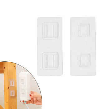 Тримач кріплення настінний 6x14см клейкий 5шт, гачок подвійний невидимка