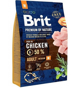Brit Premium Adult M Chicken. Британ преміум, корм з куркою для собак середніх порід, 1 кг (розвіс). 526376, фото 3