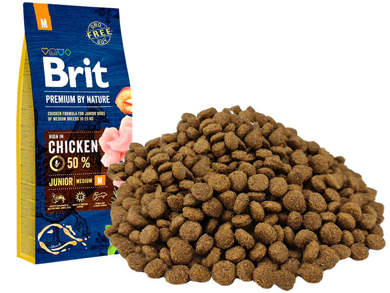 Brit Premium Junior М Chicken, 1 кг (розвіс). Брит Преміумкор із куркою для цуценят середніх порід. 526338