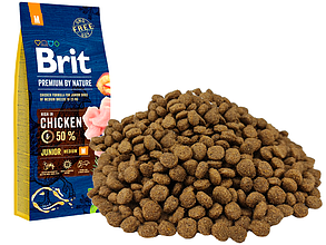 Brit Premium Junior М Chicken, 1 кг (розвіс). Брит Преміумкор із куркою для цуценят середніх порід. 526338, фото 1