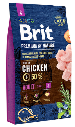 Brit Premium Adult S Chiken. Бріт Преміум корм сухий з куркою для собак дрібних порід, 1 кг (розвіс). 526307, фото 4