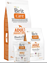 Brit Care Adult Medium Breed Lamb & Rice. Британці з ягням і рисом для собак середніх порід 1 кілограм (розвіс)., фото 3