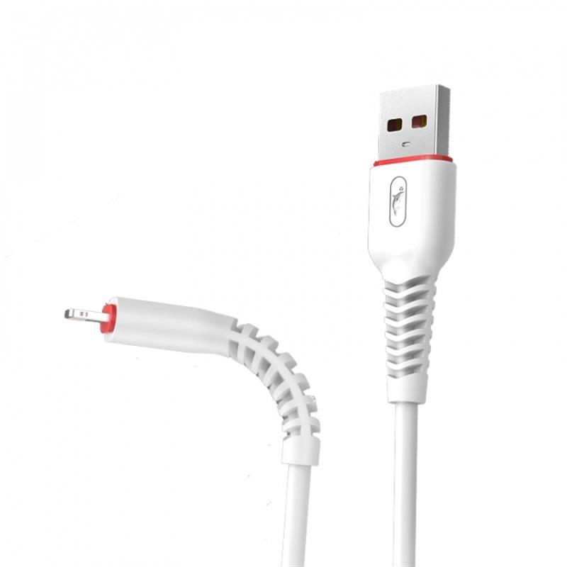 Кабель USB-Lightning SkyDolphin S54L Soft 2.4A 1m White (USB-000429)