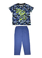 Пижама для мальчика футболка и штаны 98 см синяя