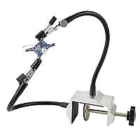 Тримач третя рука на струбцині, тримач для пайки плати з "крокодилами"